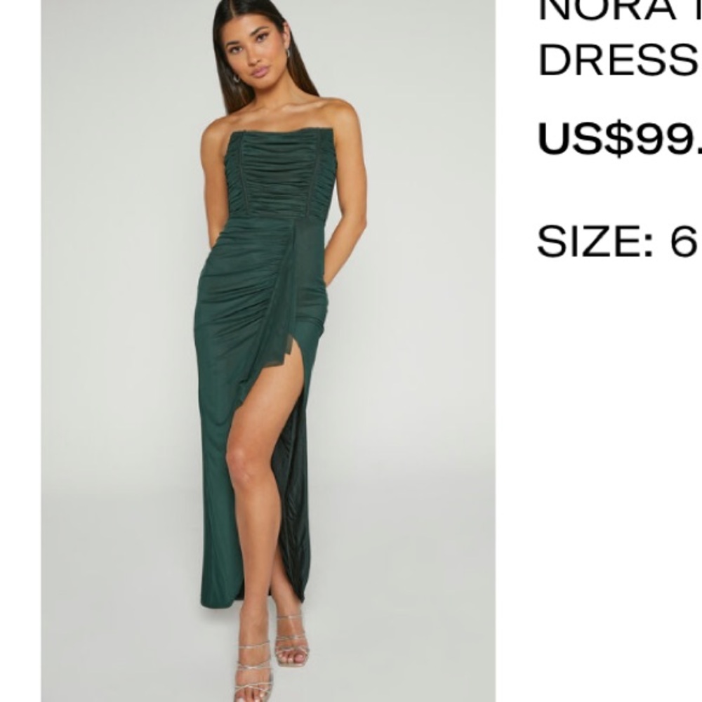 Emerald green wedding guest dress
